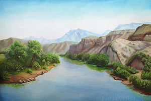 Aspencade, oil on canvas by Kenneth Wyatt, at the Red River Gallery of Fine Arts